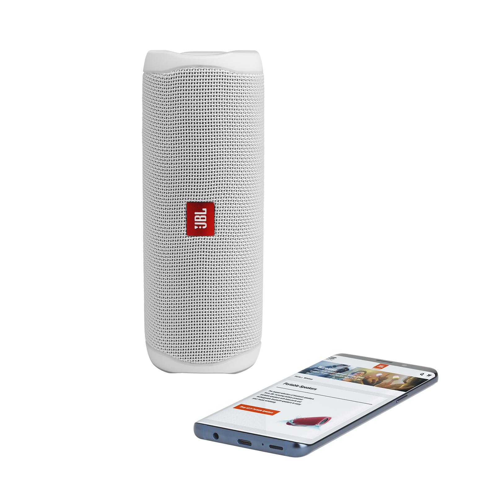 JBL Flip 5 - White - Portable Waterproof Speaker - Detailshot 2